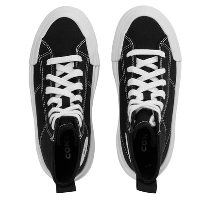 Black-White - Side - Converse Childrens-Kids Chuck Taylor Platform High Top Trainers