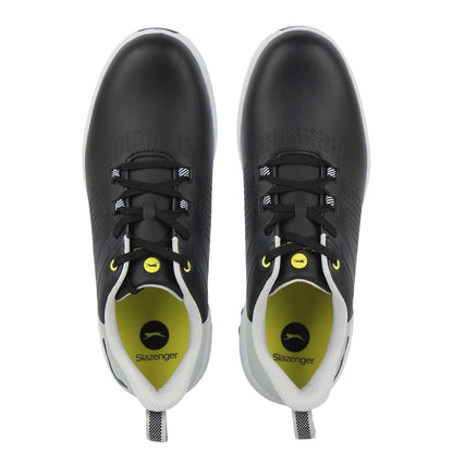 Black - Side - Slazenger Mens V Series Spiked Golf Shoes