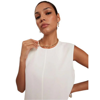 Ivory - Side - Ted Baker Womens-Ladies Plain Sleeveless Shirt