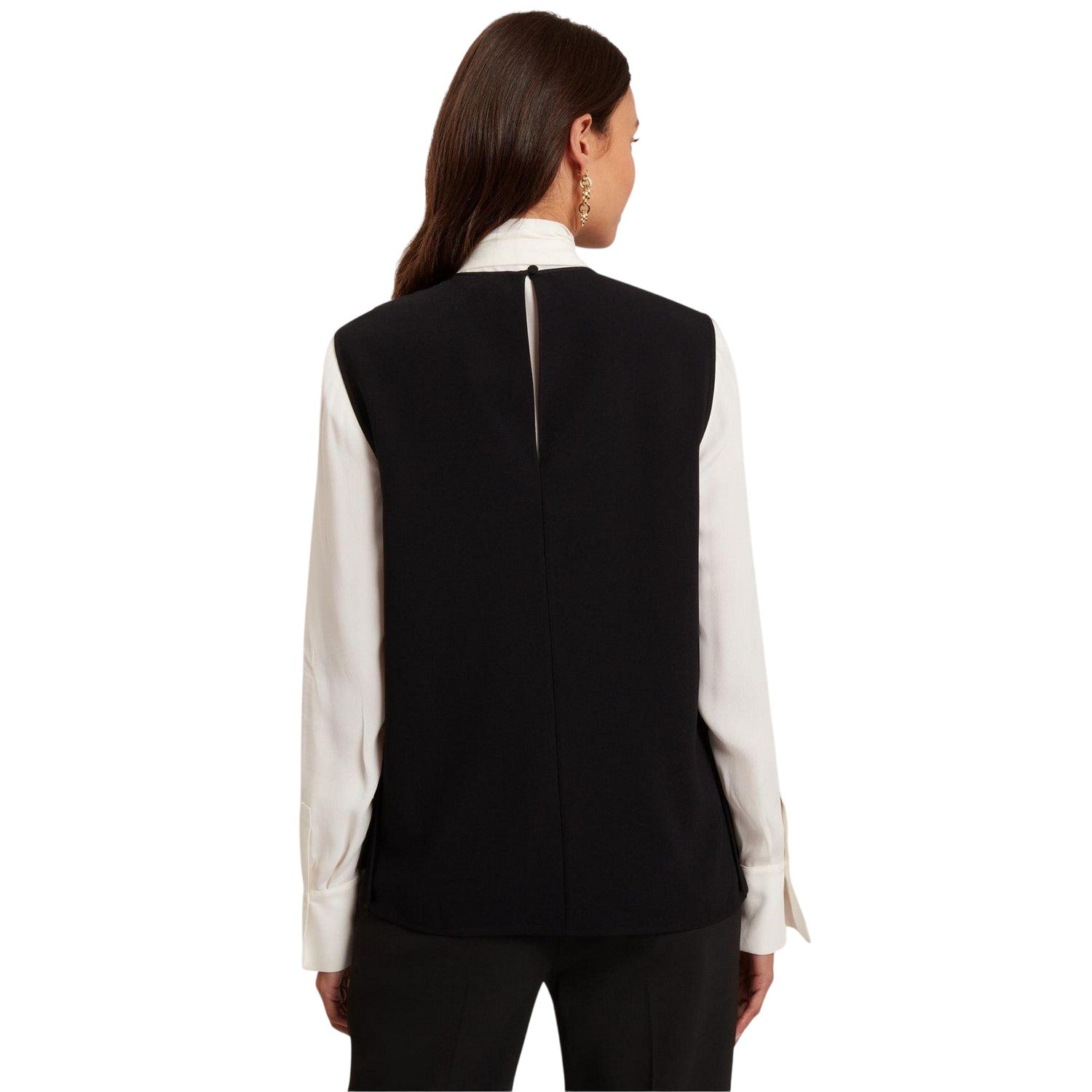 Black - Back - Ted Baker Womens-Ladies Plain Sleeveless Shirt