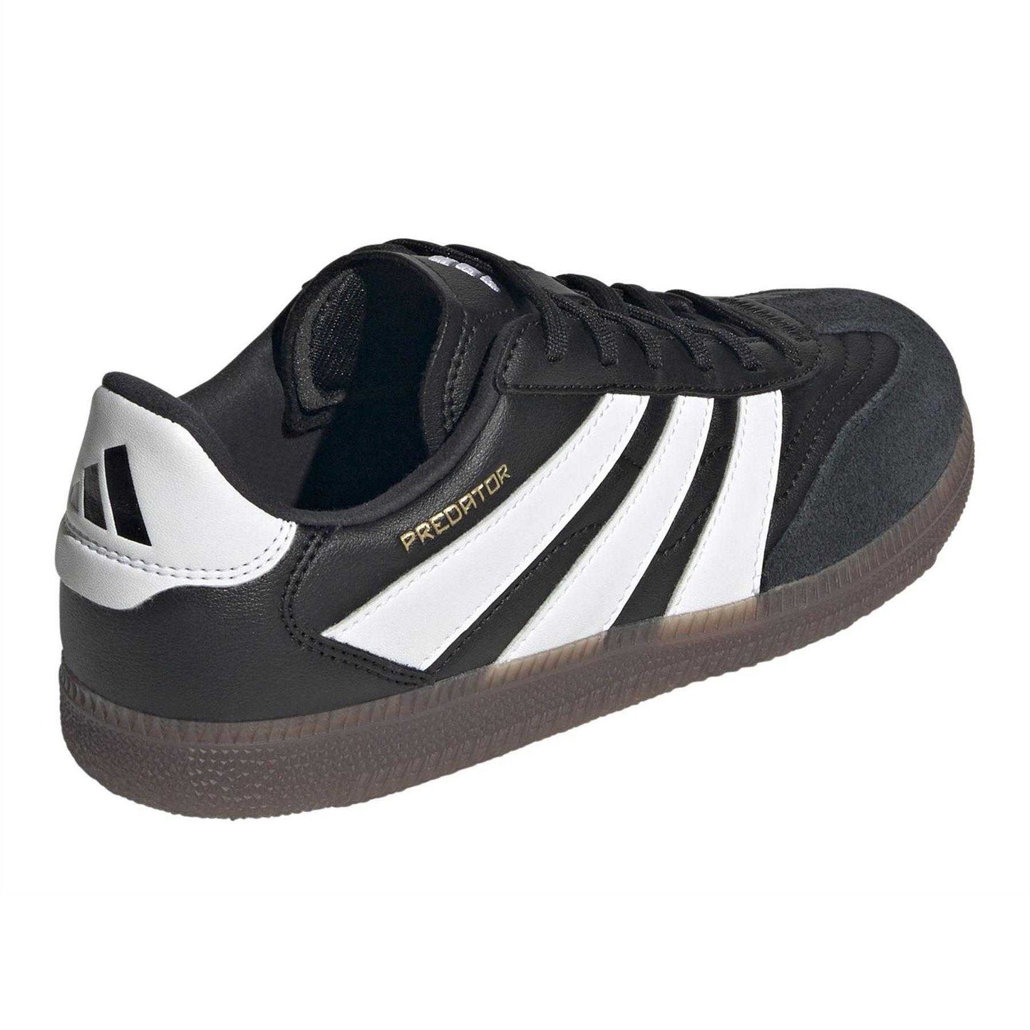 Core Black - Back - Adidas Childrens-Kids Predator Suede Indoor Football Shoes