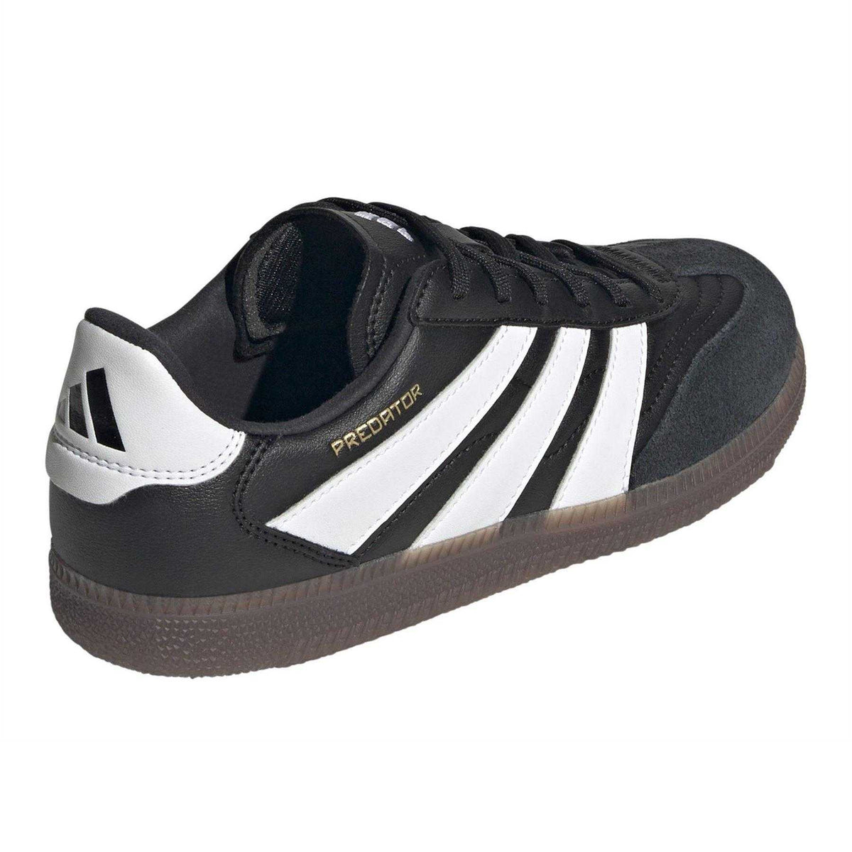 Core Black - Back - Adidas Childrens-Kids Predator Suede Indoor Football Shoes