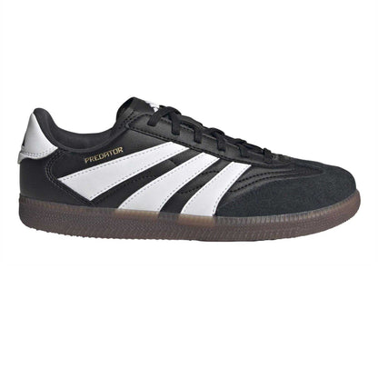 Core Black - Front - Adidas Childrens-Kids Predator Suede Indoor Football Shoes