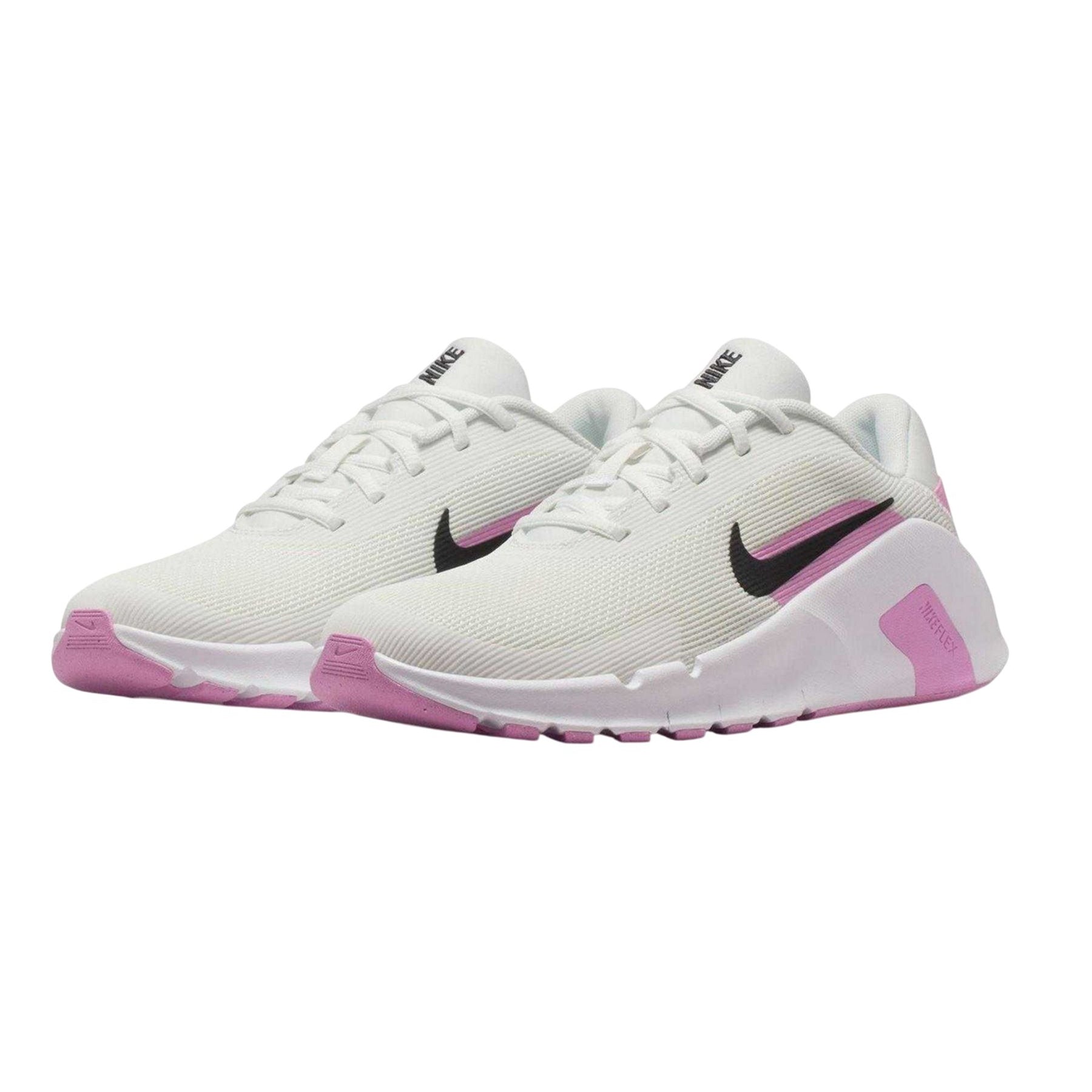 White-Pink - Pack Shot - Nike Womens-Ladies Flex Trainers