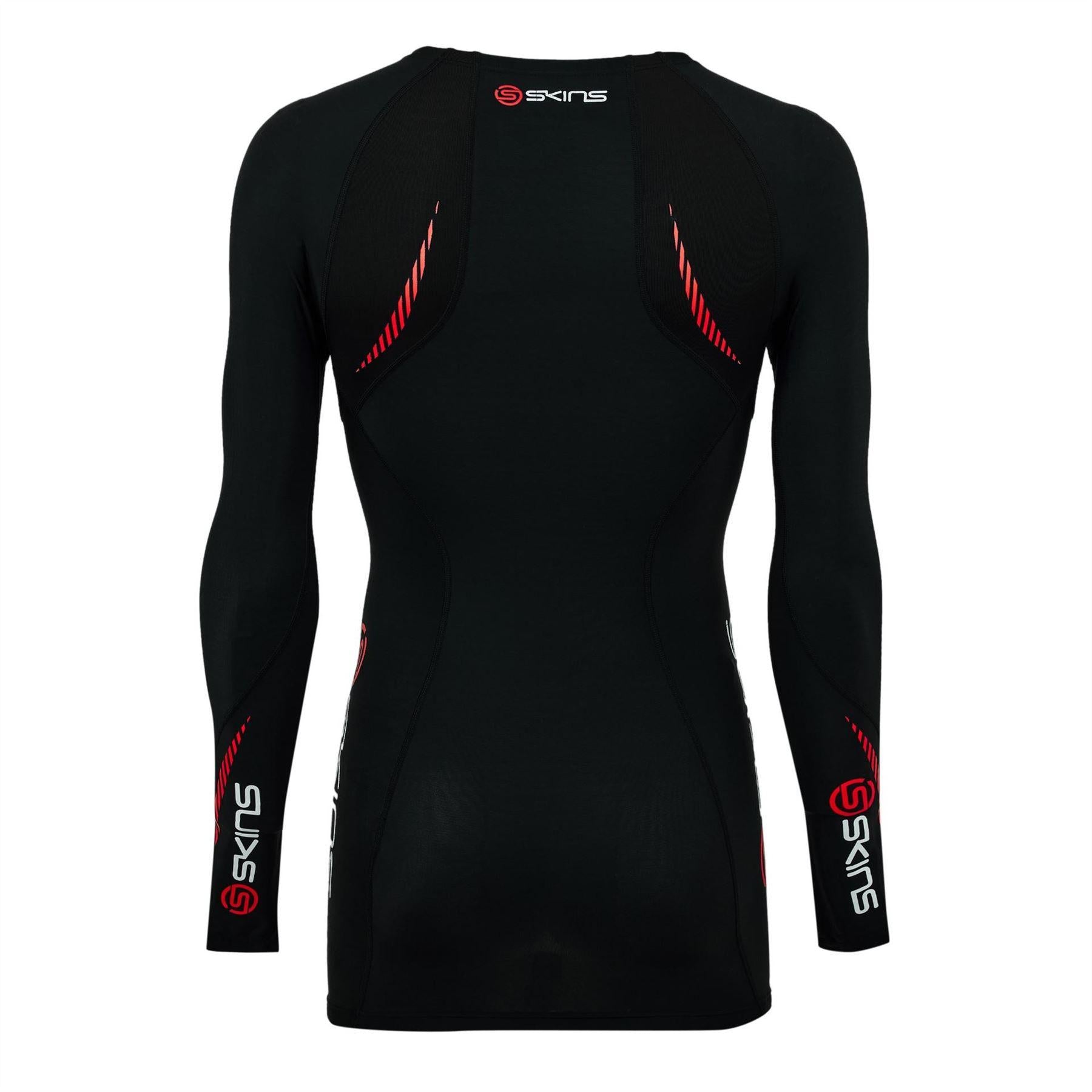 Black - Back - Skins Mens A200 Back Print Compression Shirt
