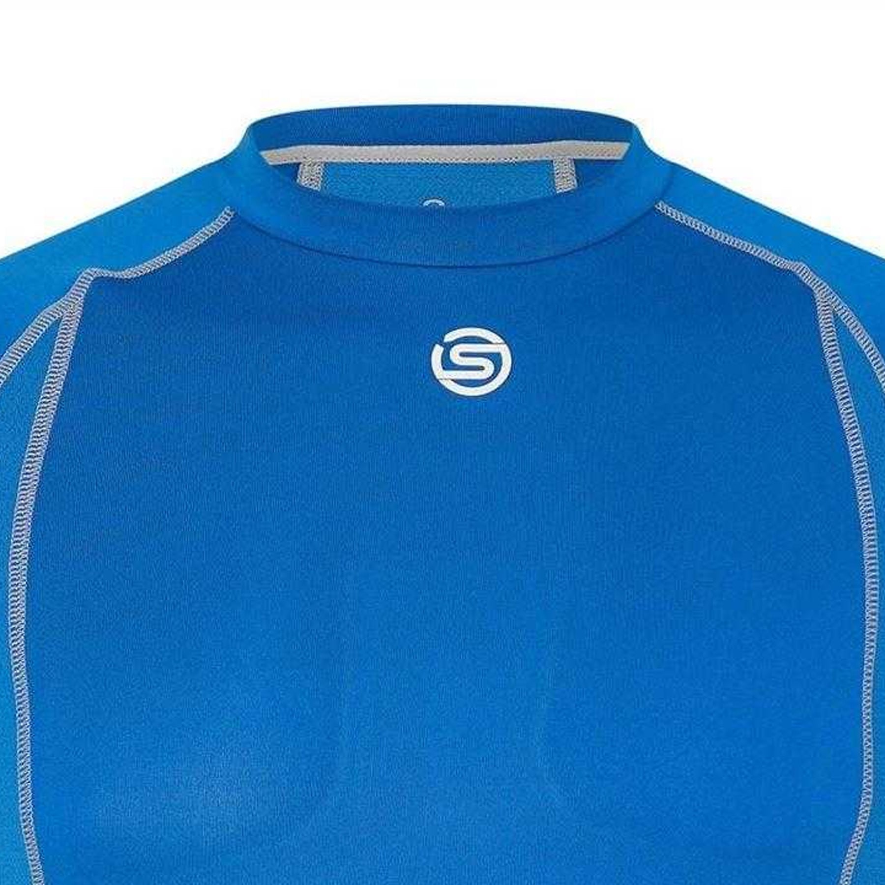 Blue - Side - Skins Mens Carbonyte Contrast Detail Base Layer Top