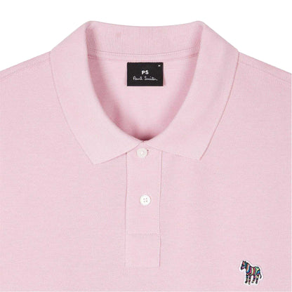 Pink - Side - Paul Smith Mens Zebra Regular Polo Shirt