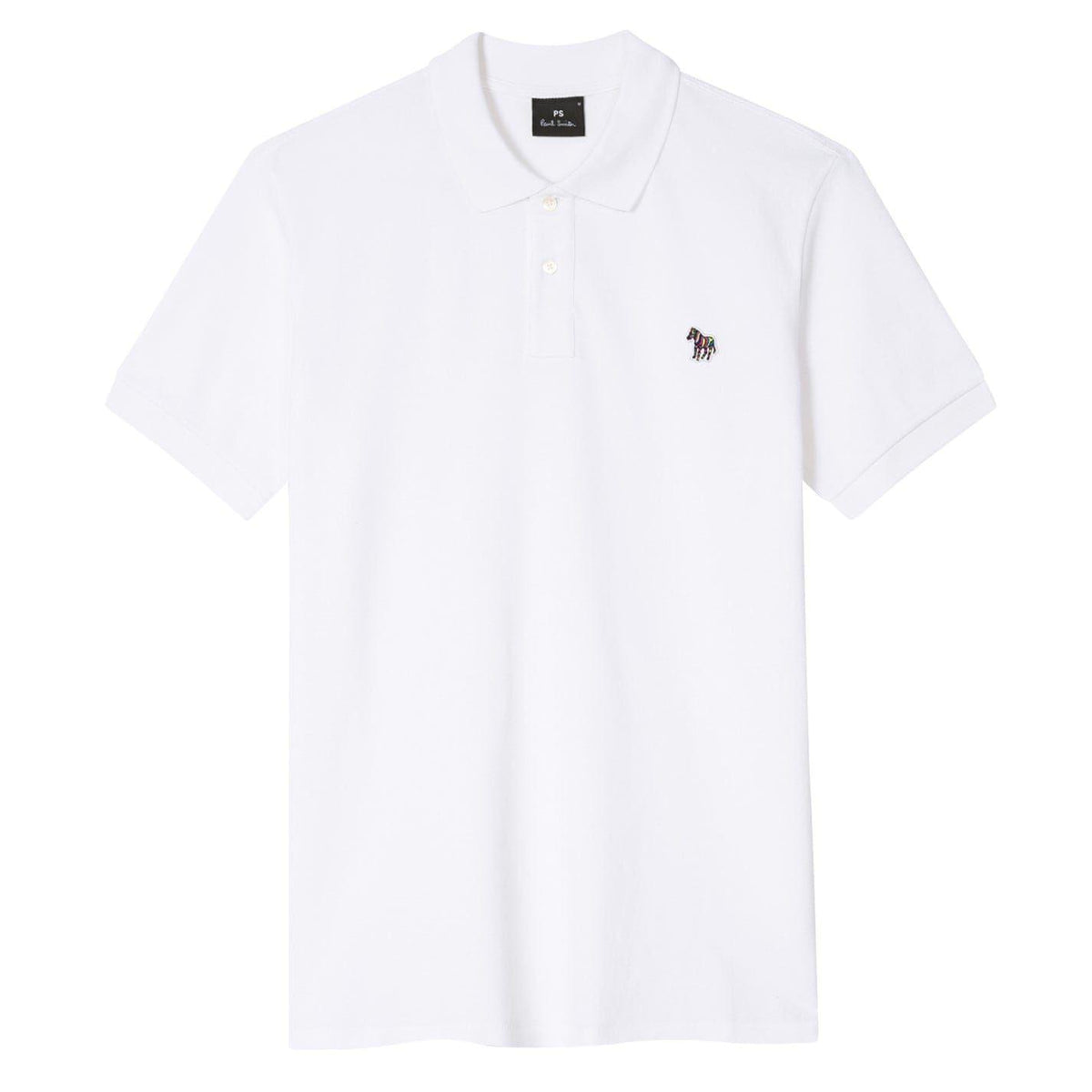 White - Front - Paul Smith Mens Zebra Regular Polo Shirt