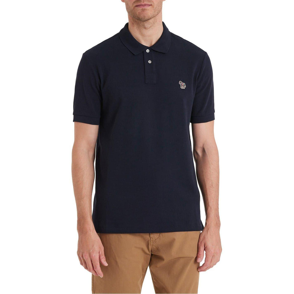 Navy - Front - Paul Smith Mens Zebra Regular Polo Shirt