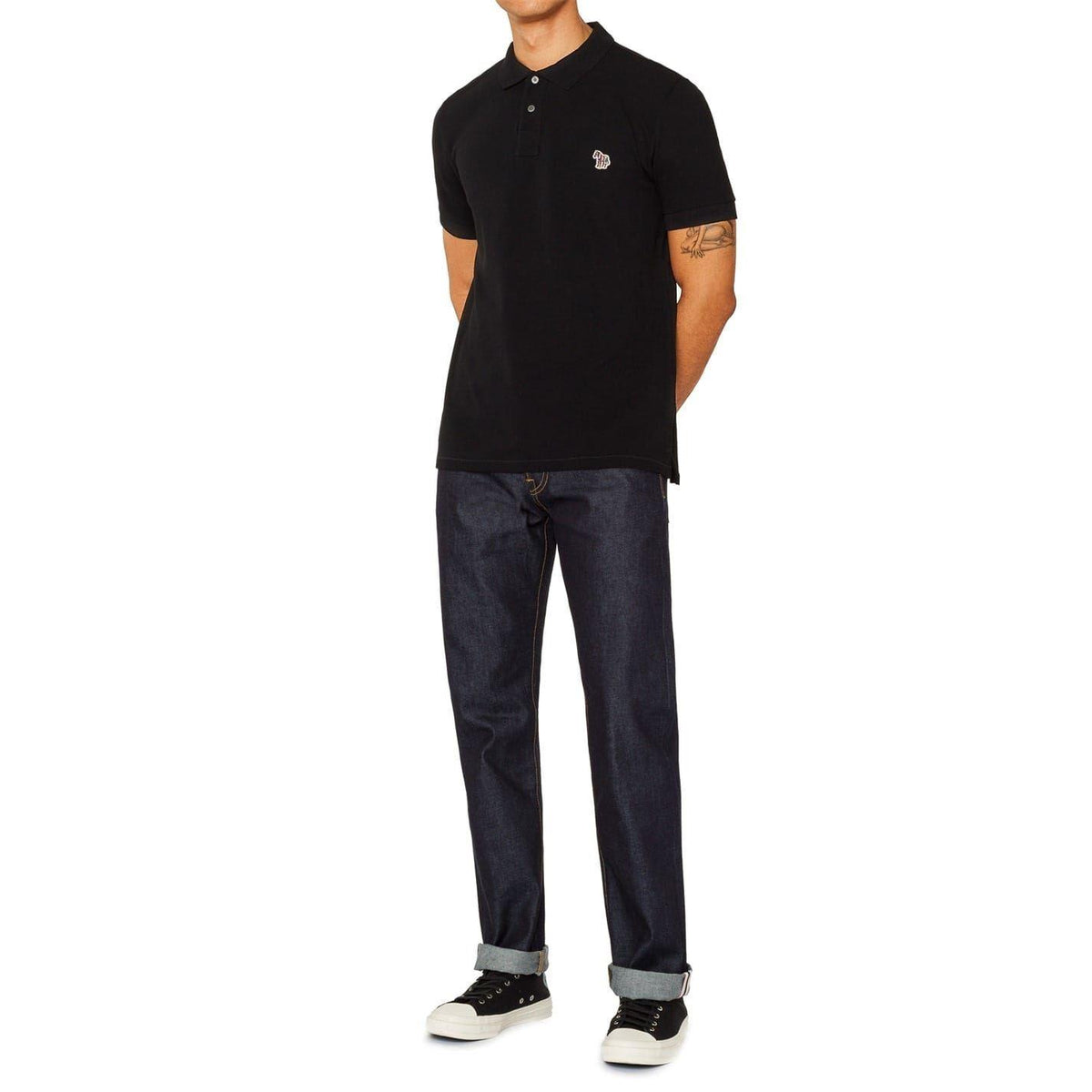 Black - Side - Paul Smith Mens Zebra Regular Polo Shirt
