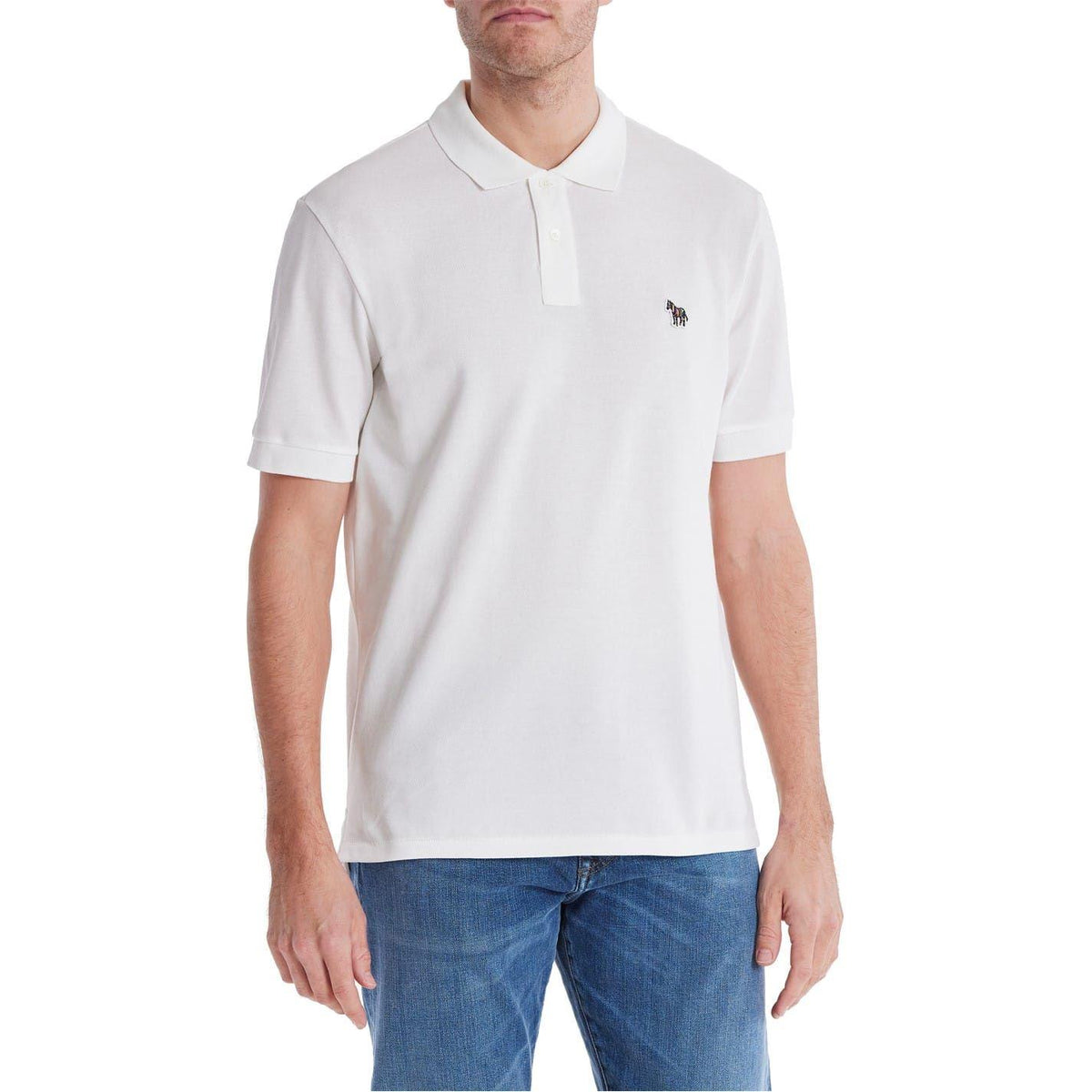 White - Back - Paul Smith Mens Zebra Regular Polo Shirt