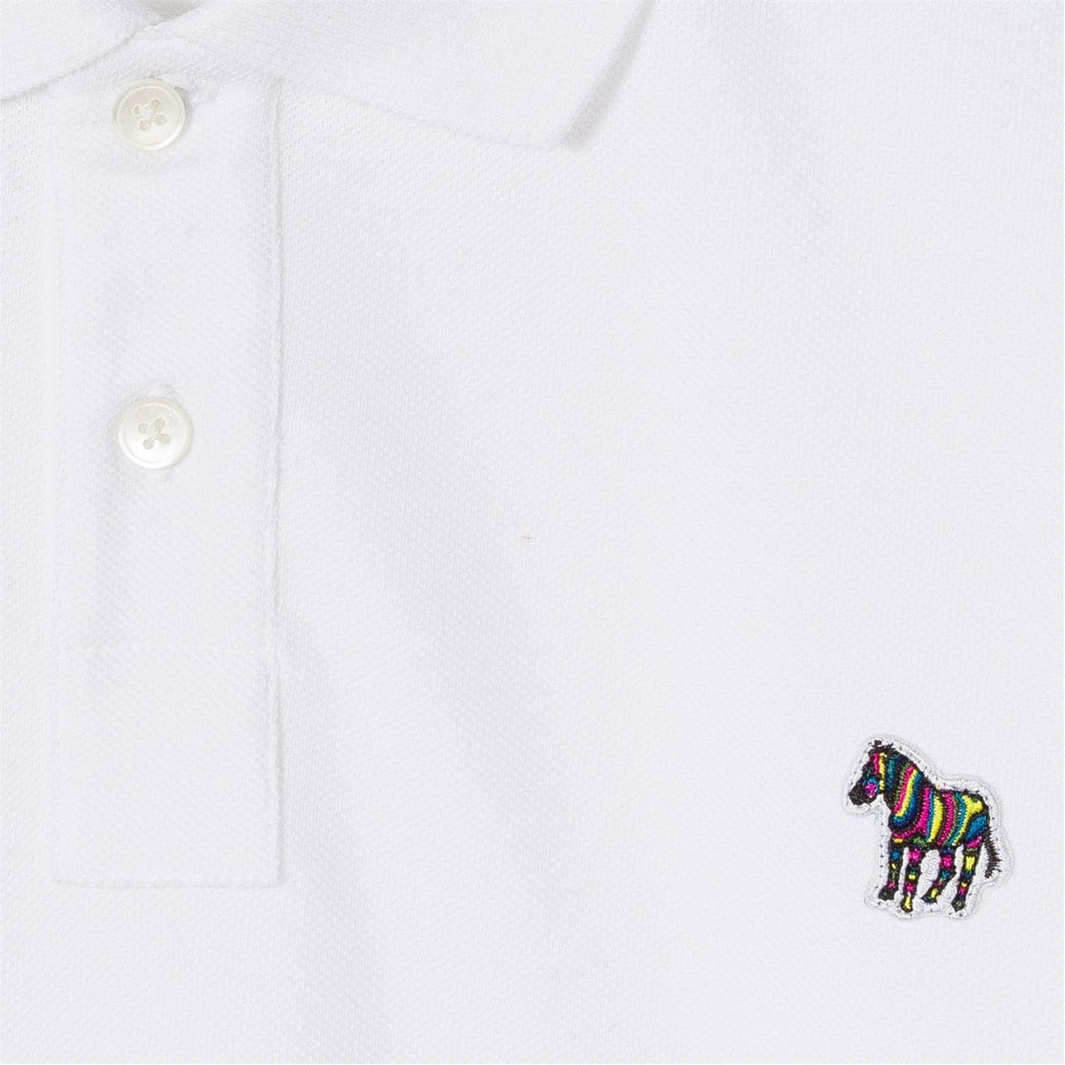 White - Pack Shot - Paul Smith Mens Zebra Regular Polo Shirt