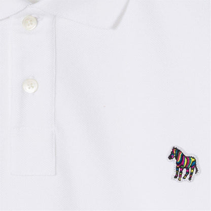 White - Pack Shot - Paul Smith Mens Zebra Regular Polo Shirt