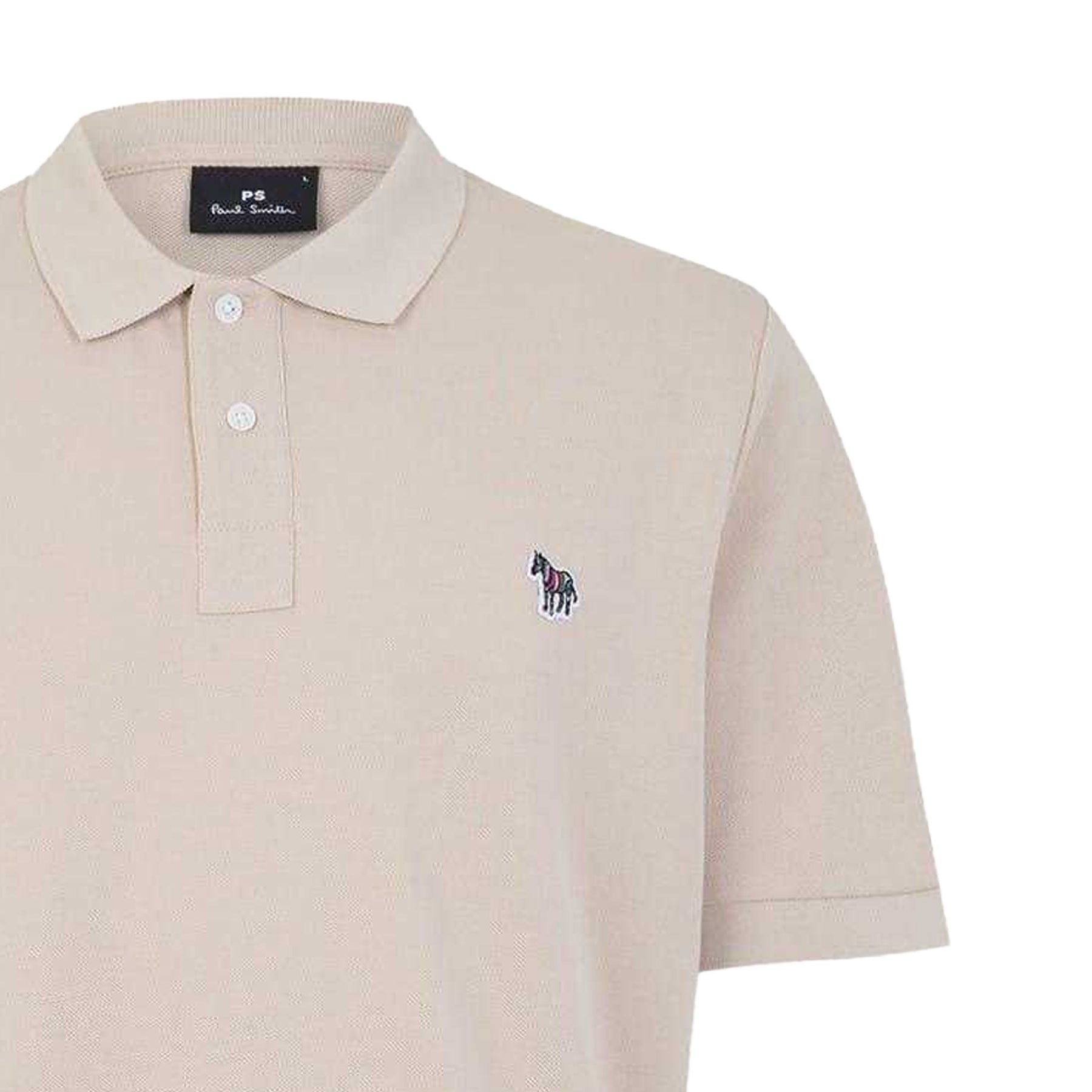 Blue Beige - Side - Paul Smith Mens Zebra Regular Polo Shirt