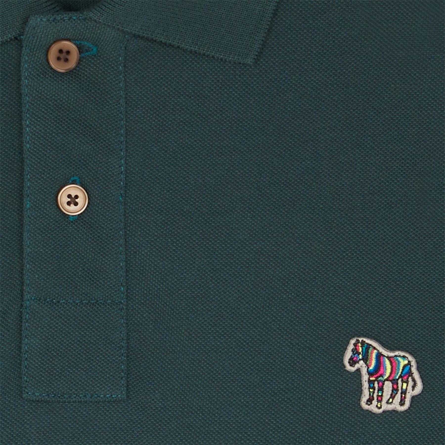 Green - Side - Paul Smith Mens Zebra Regular Polo Shirt