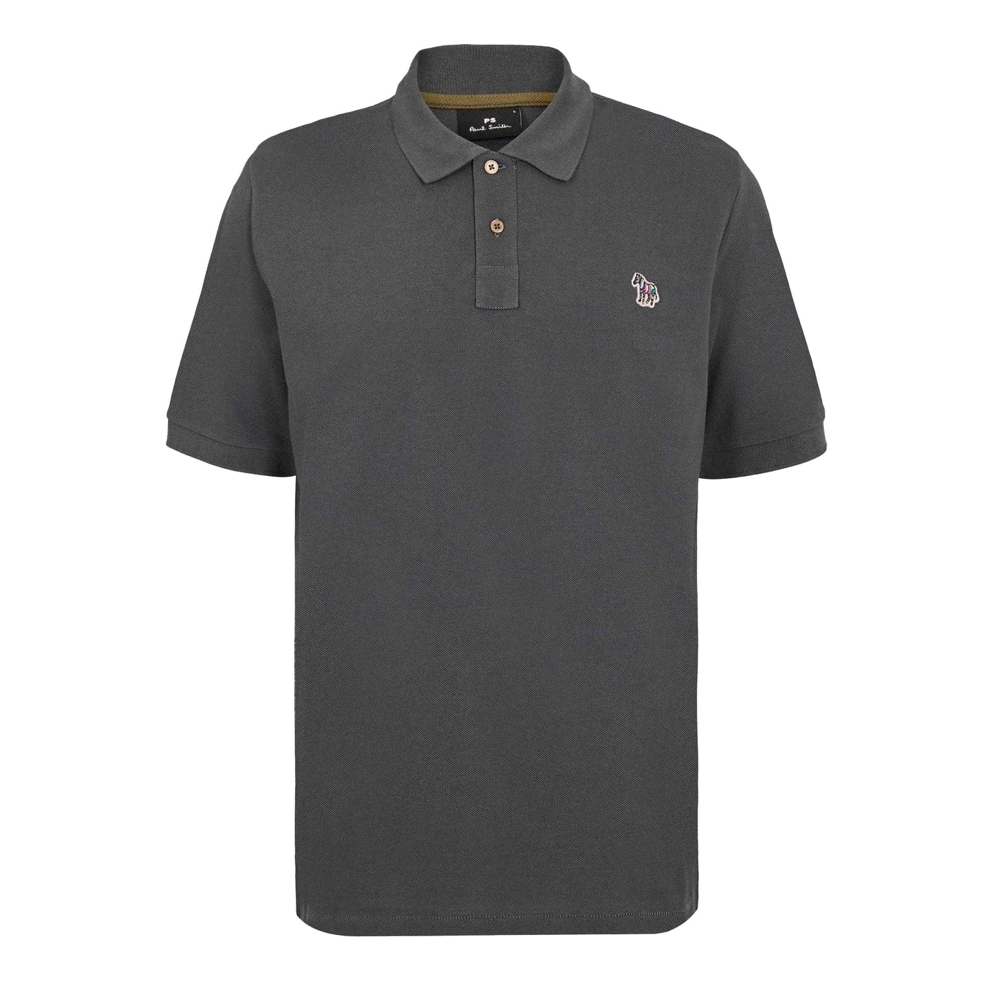 Grey - Front - Paul Smith Mens Zebra Regular Polo Shirt