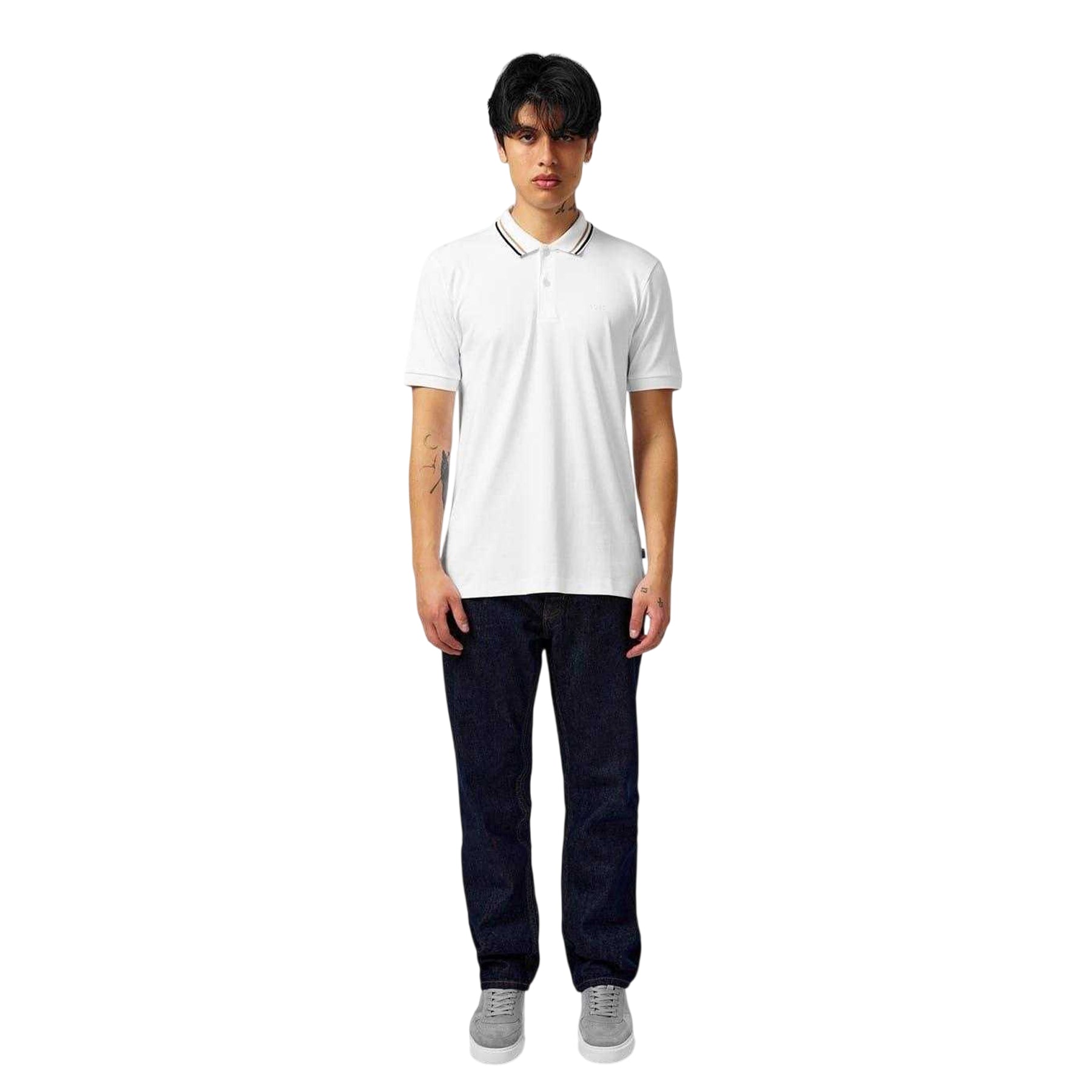 White - Side - Boss Mens Penrose 38 Polo Shirt