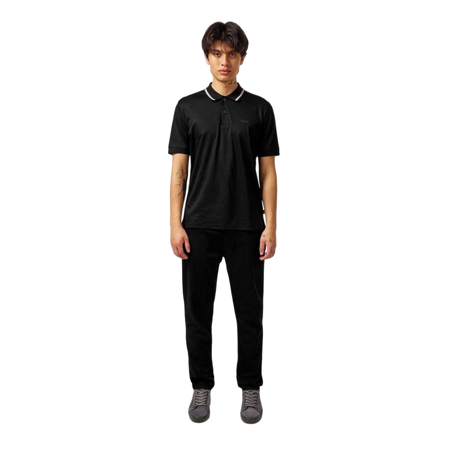 Black - Side - Boss Mens Penrose 38 Polo Shirt