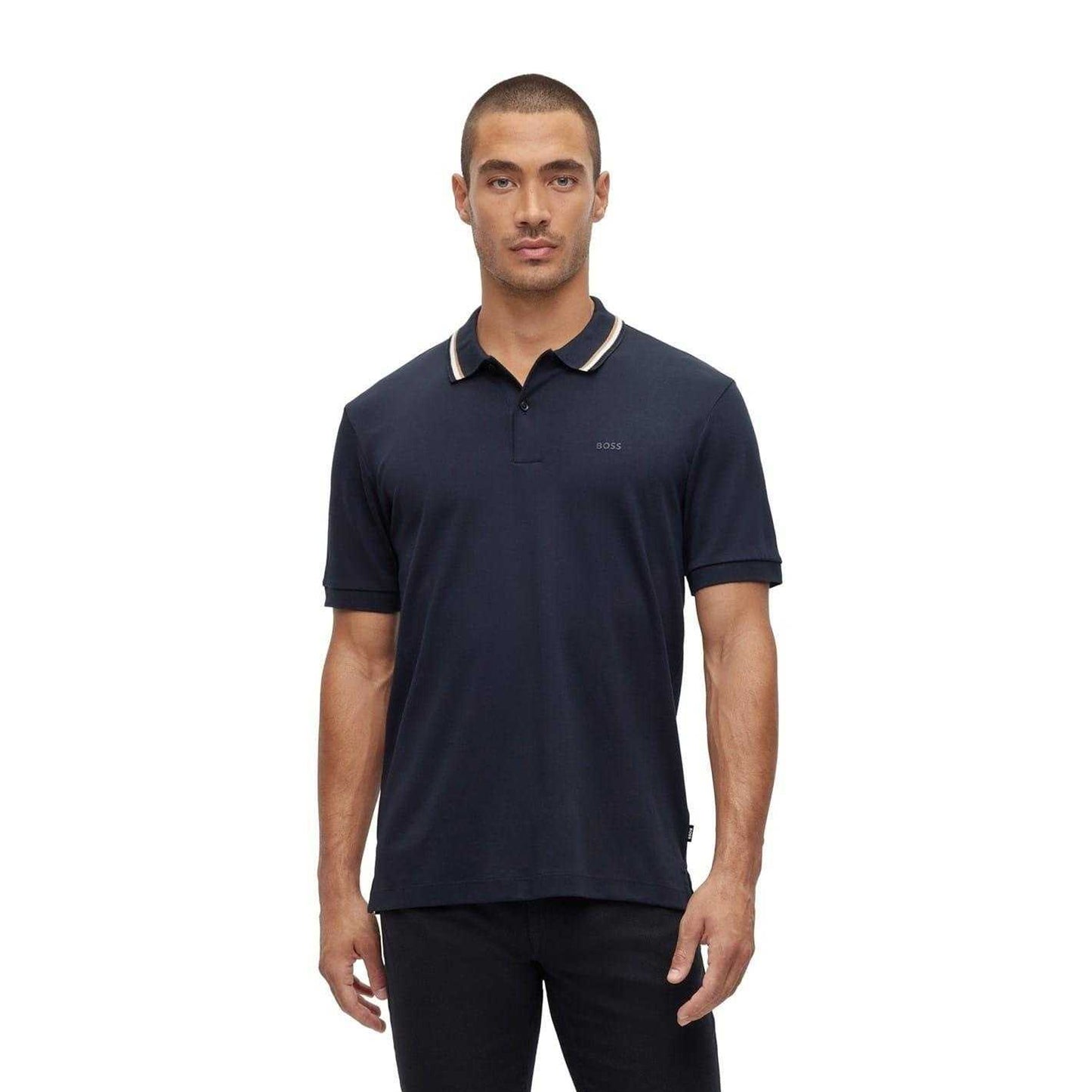 Navy - Side - Boss Mens Penrose 38 Polo Shirt