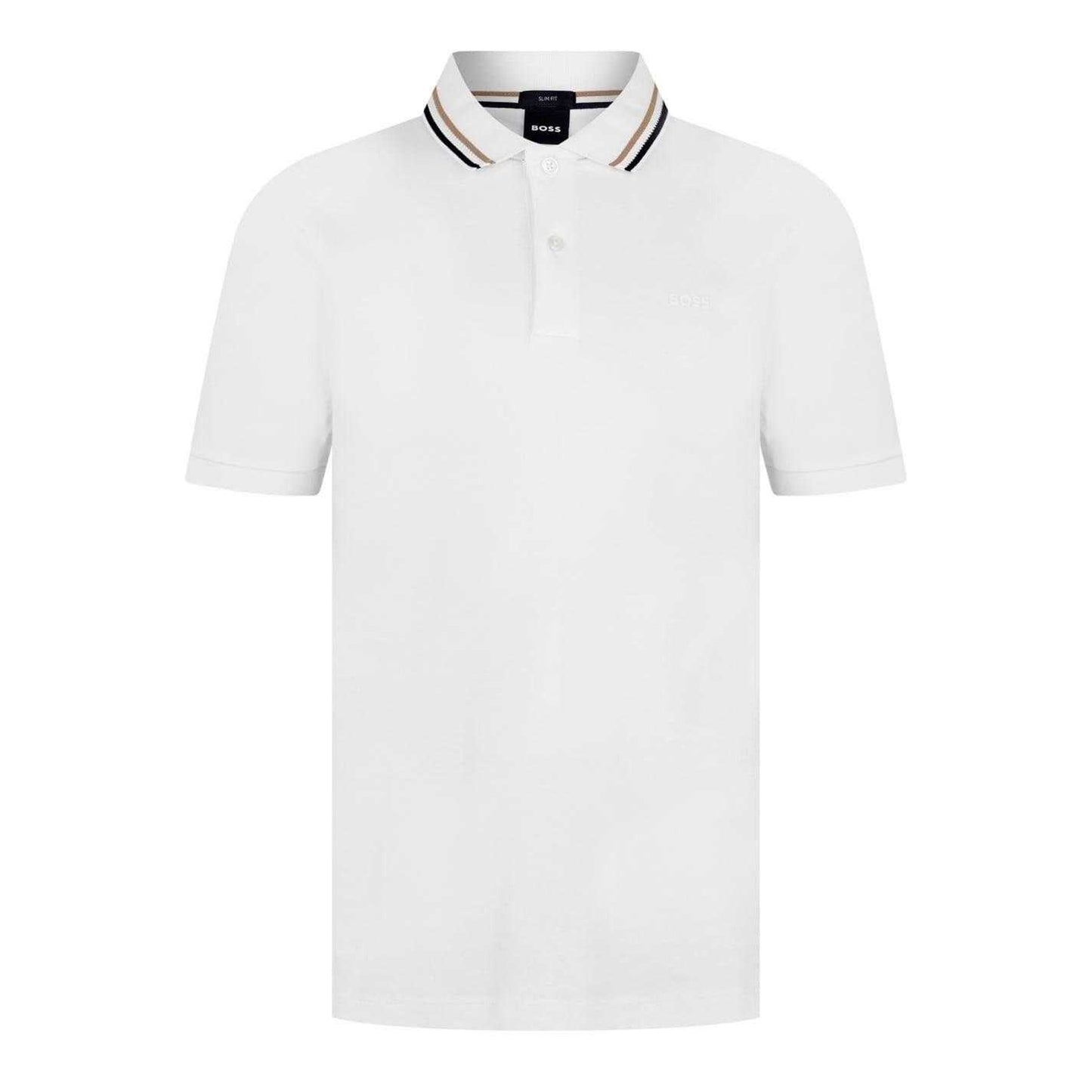 White - Front - Boss Mens Penrose 38 Polo Shirt