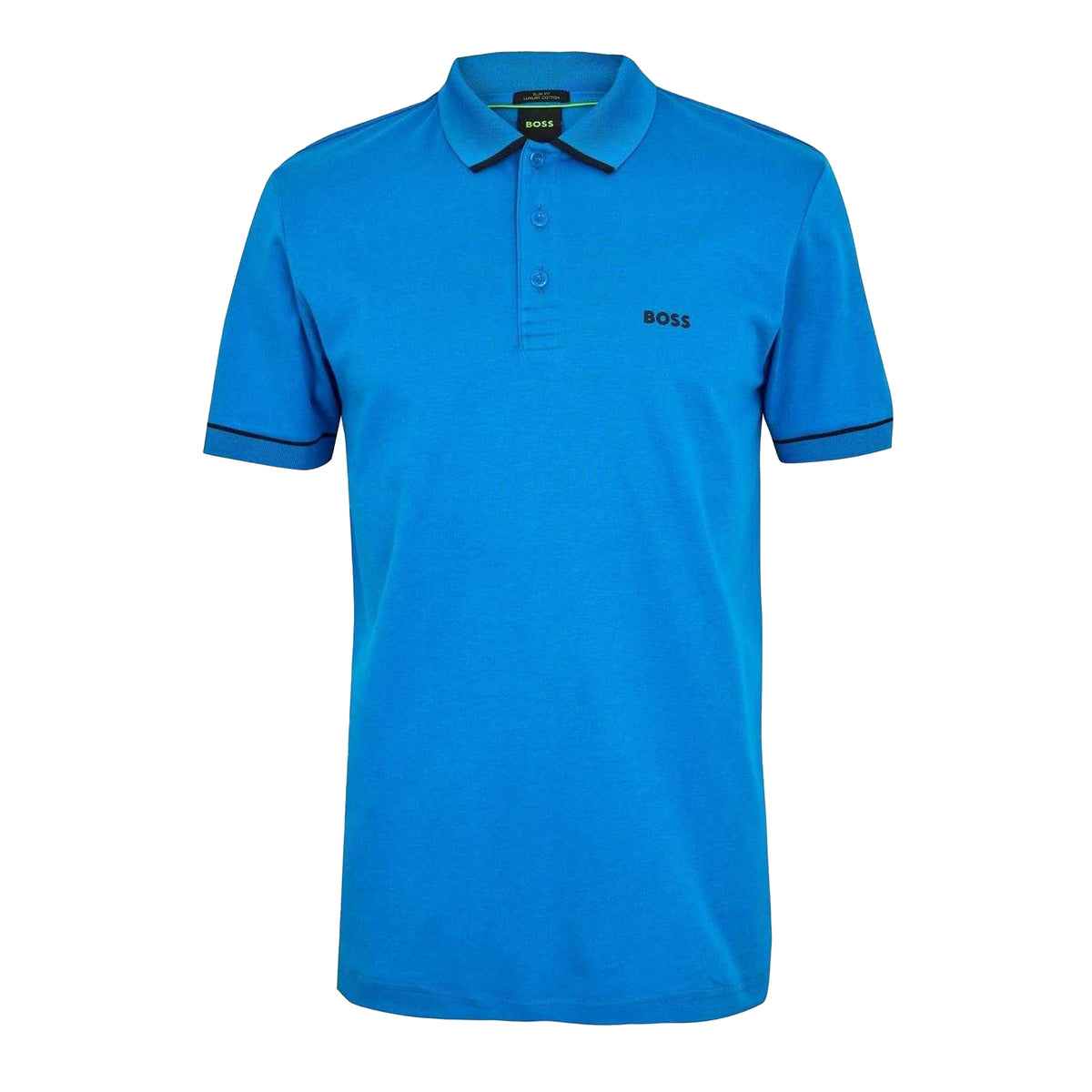 Blue - Front - Boss Mens Paule Short-Sleeved Polo Shirt