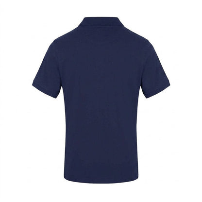 Navy - Back - Aquascutum Mens Triangle Logo Polo Shirt