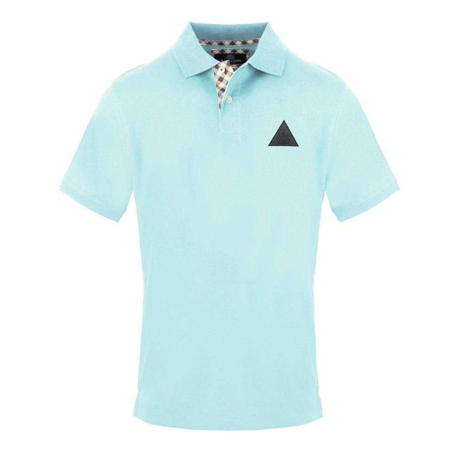 Skyblue Washed - Front - Aquascutum Mens Triangle Logo Polo Shirt