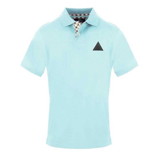 Skyblue Washed - Front - Aquascutum Mens Triangle Logo Polo Shirt