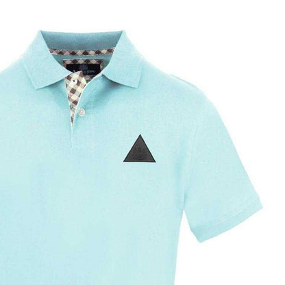 Skyblue Washed - Side - Aquascutum Mens Triangle Logo Polo Shirt