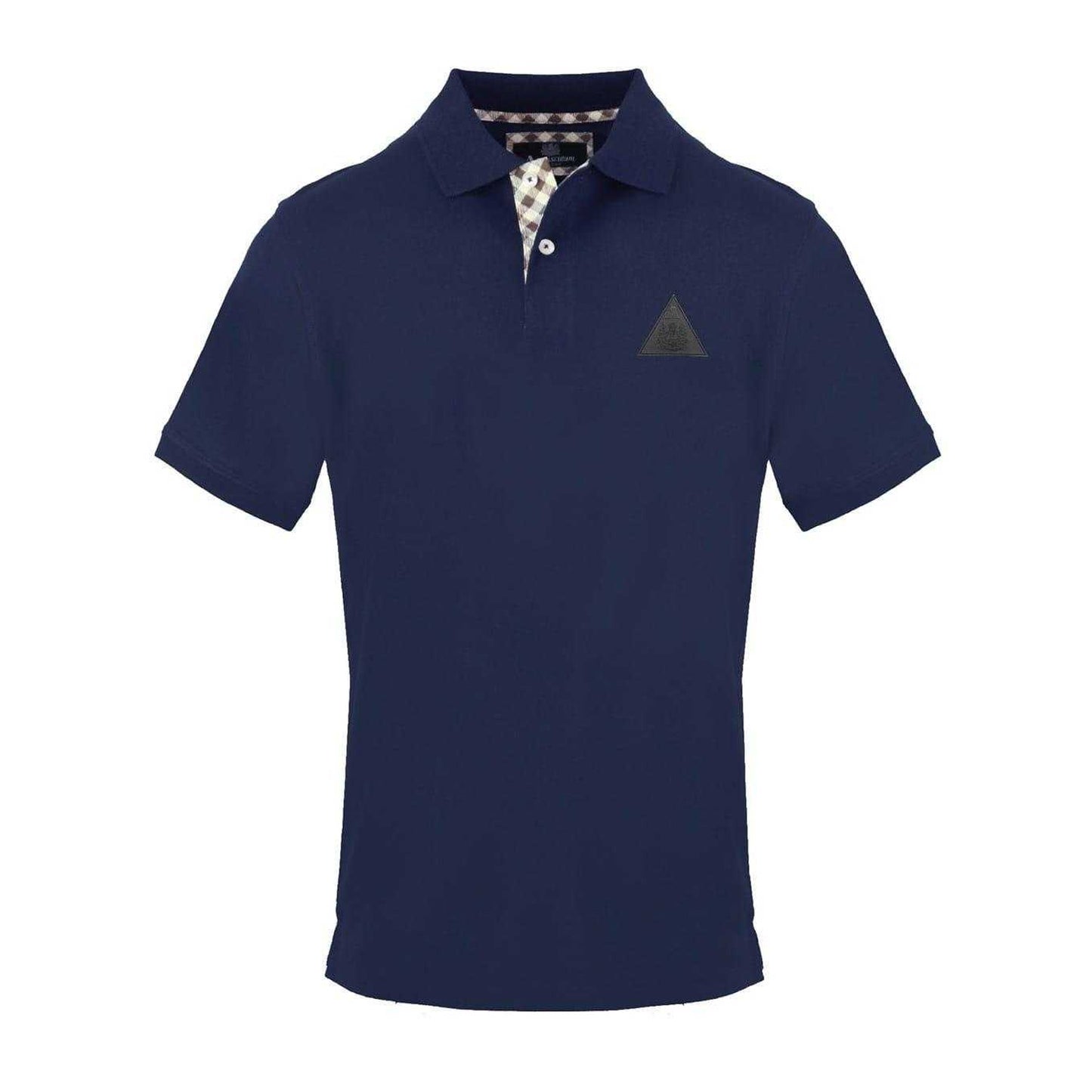 Navy - Front - Aquascutum Mens Triangle Logo Polo Shirt