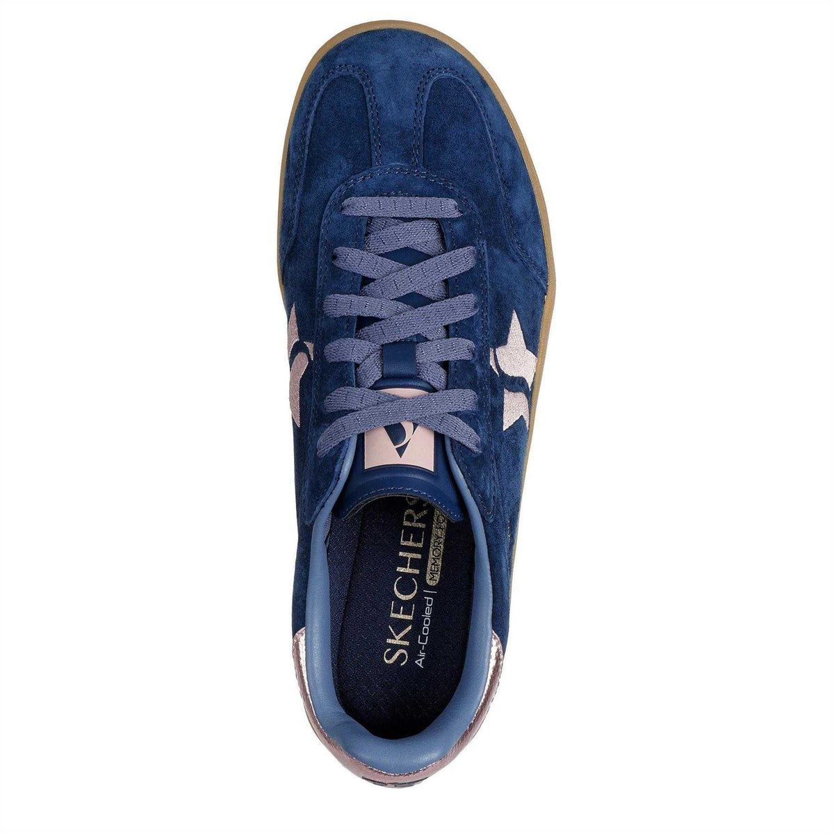 Navy-Pink - Lifestyle - Skechers Womens-Ladies Suede Platform Trainers
