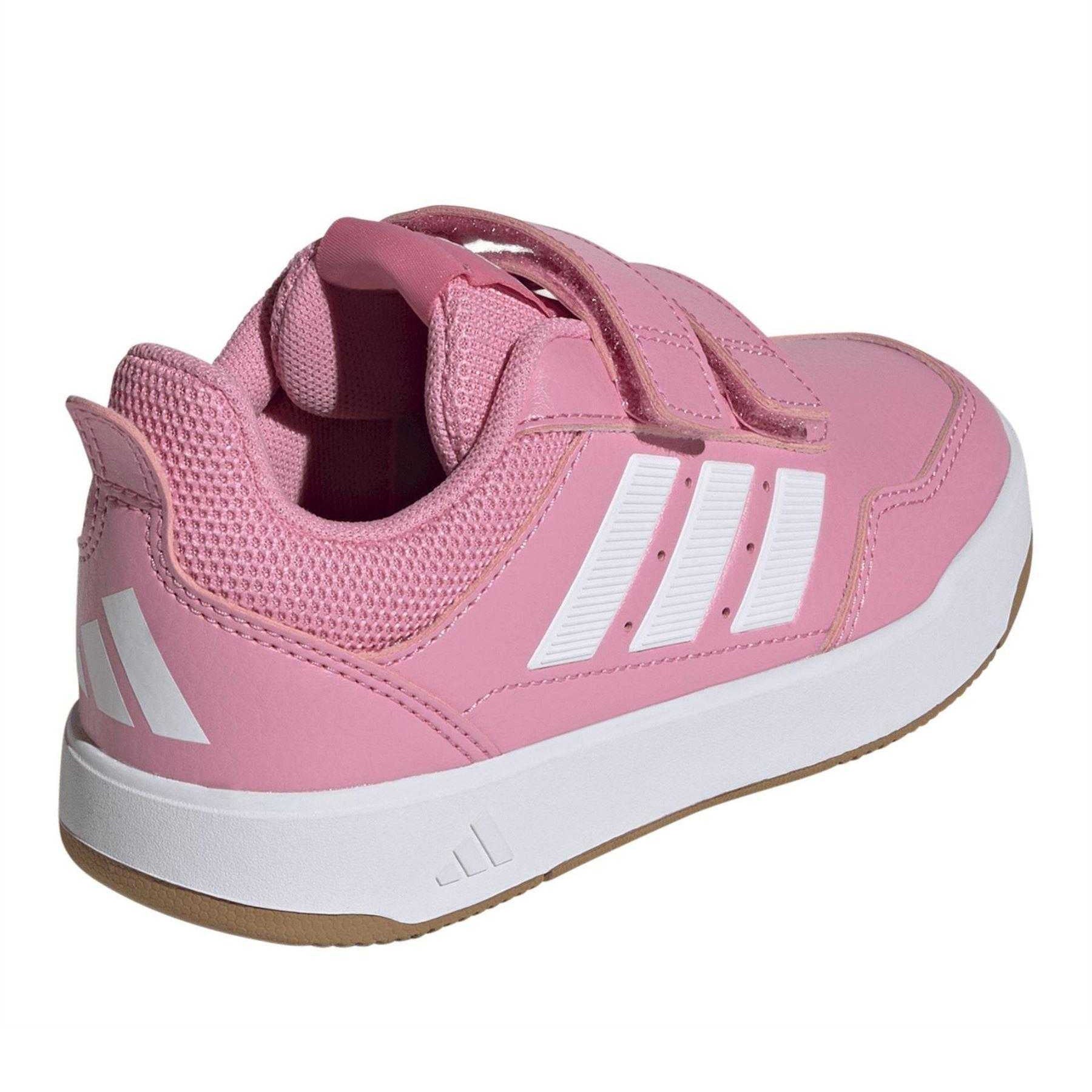 Pink-Light - Back - Adidas Childrens-Kids Tensaur Sport 3 Stripes Trainers