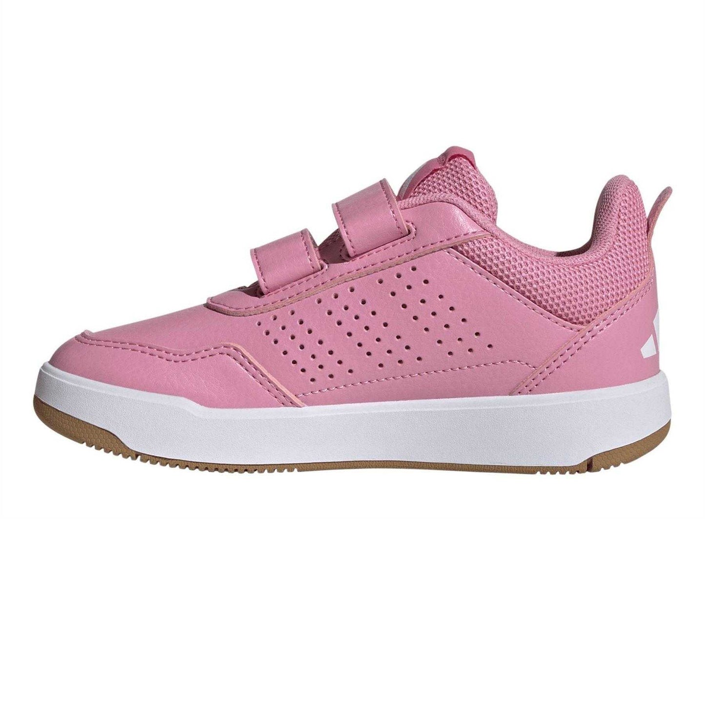 Pink-Light - Side - Adidas Childrens-Kids Tensaur Sport 3 Stripes Trainers