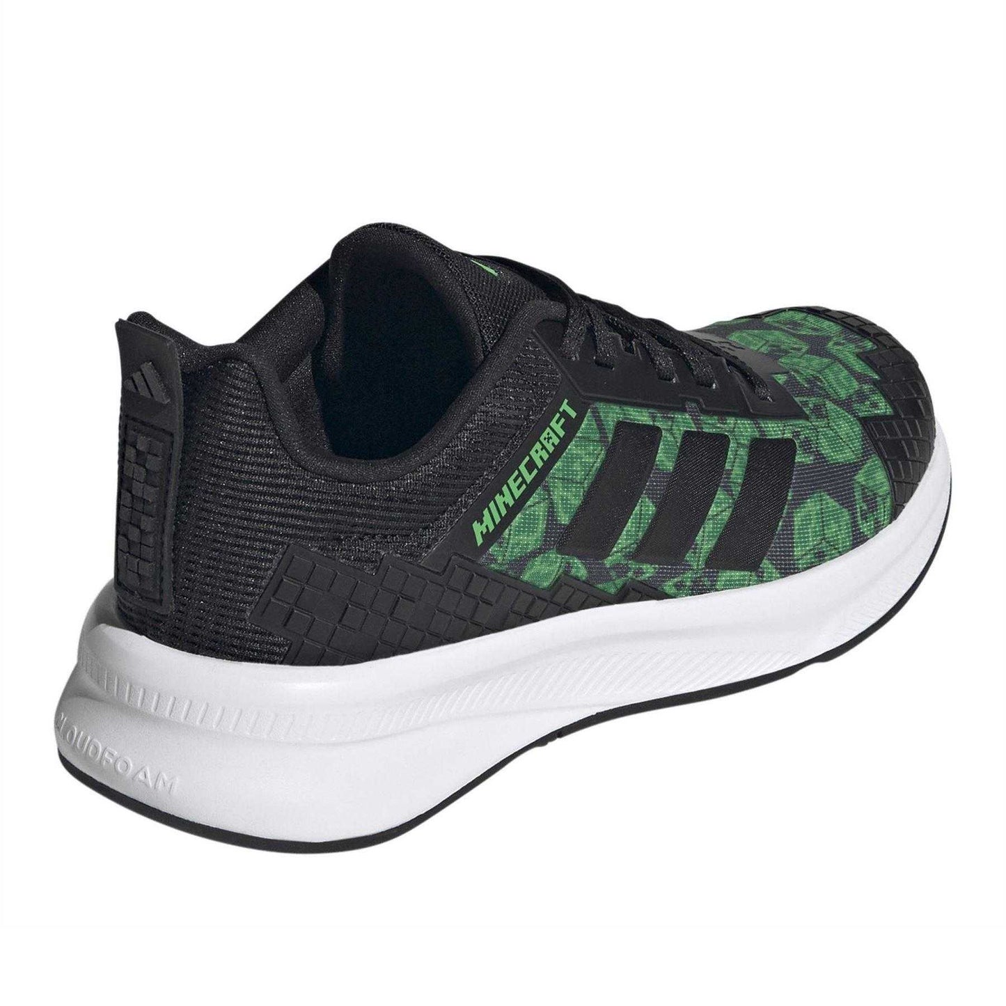 Black-Green - Back - Adidas Childrens-Kids Minecraft Trainers