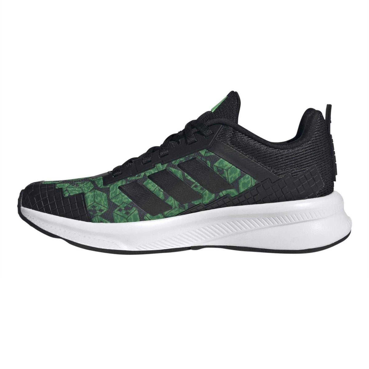 Black-Green - Side - Adidas Childrens-Kids Minecraft Trainers