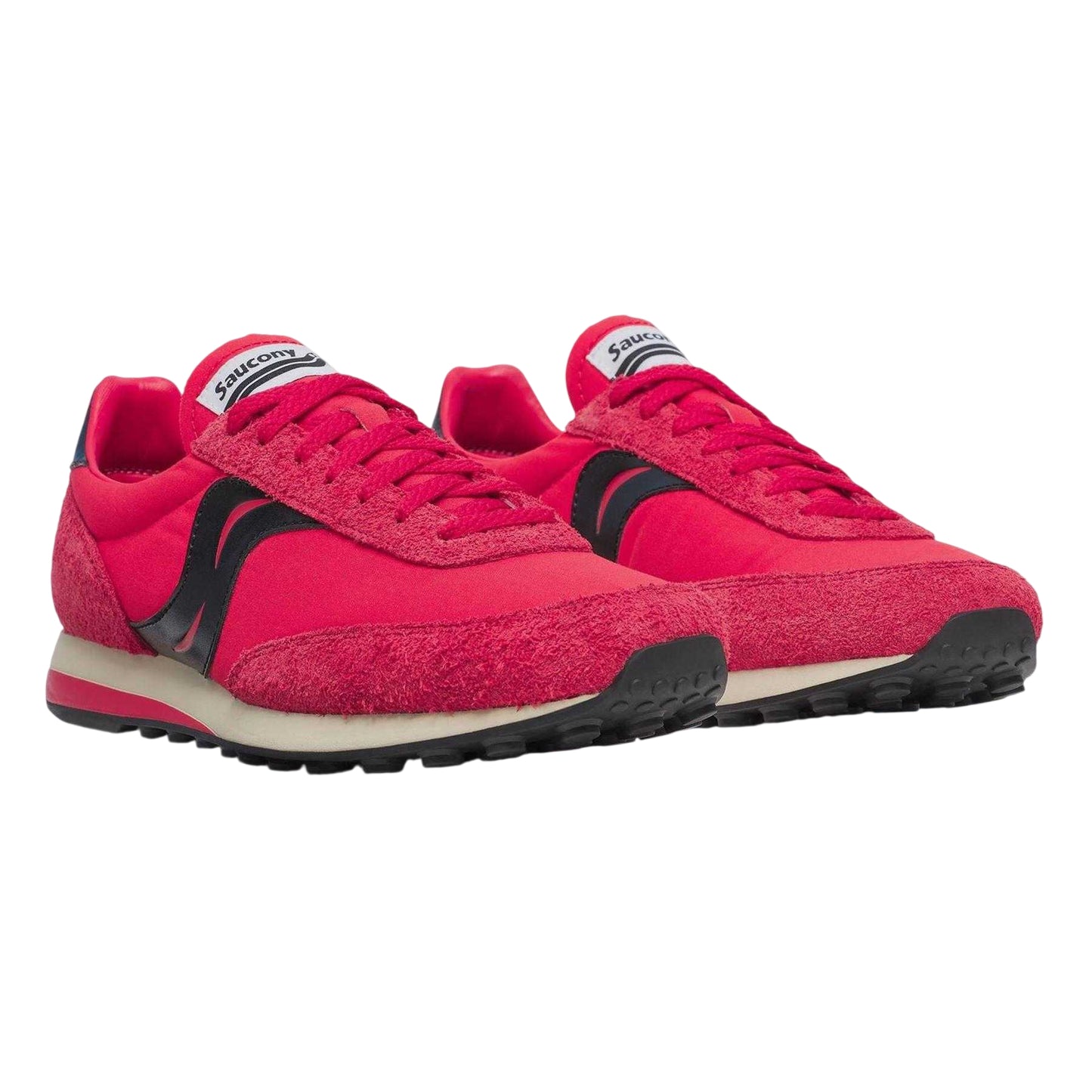 Red - Pack Shot - Saucony Womens-Ladies 80 Suede Trainers