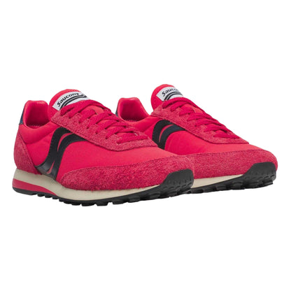 Red - Pack Shot - Saucony Womens-Ladies 80 Suede Trainers
