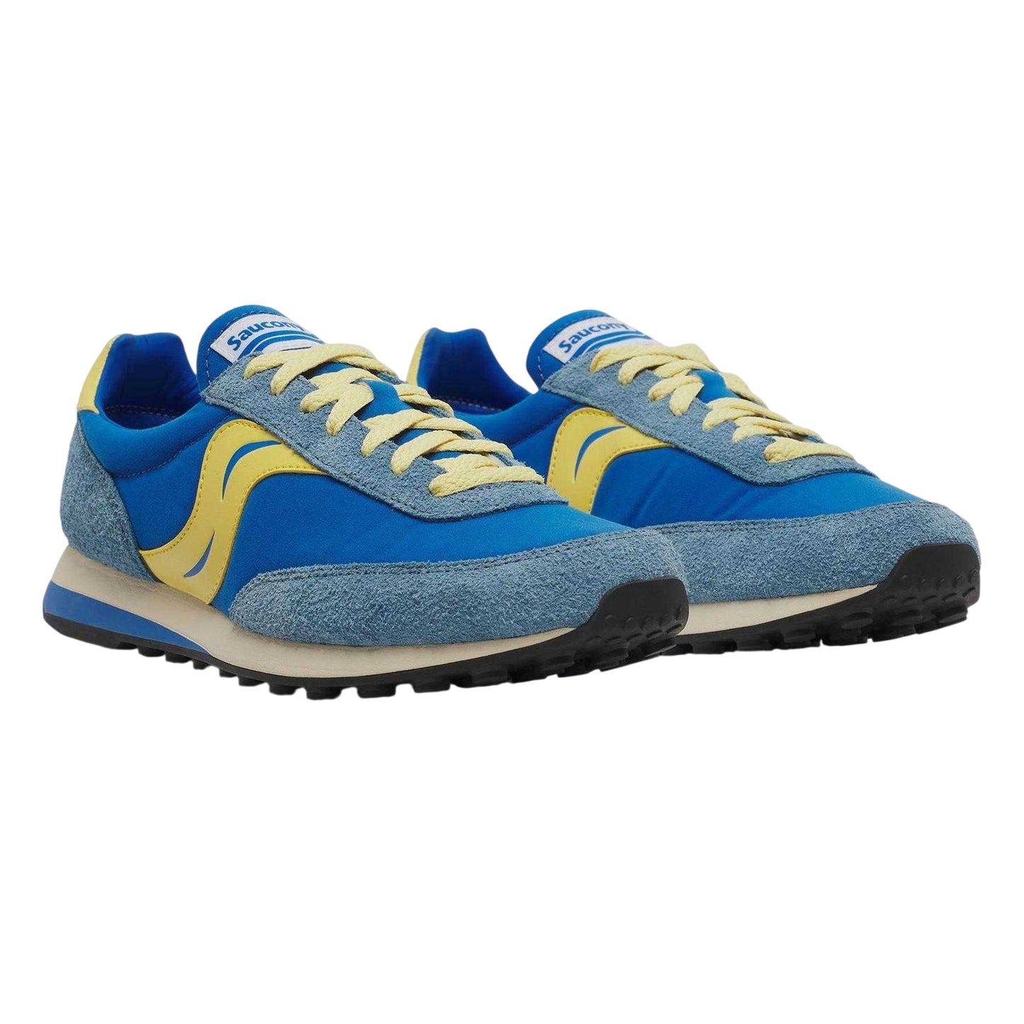 Blue - Pack Shot - Saucony Womens-Ladies 80 Suede Trainers