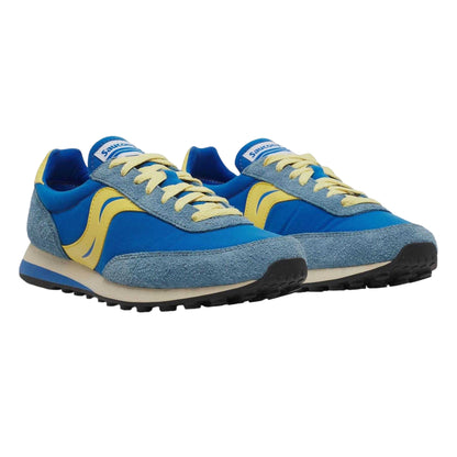 Blue - Pack Shot - Saucony Womens-Ladies 80 Suede Trainers