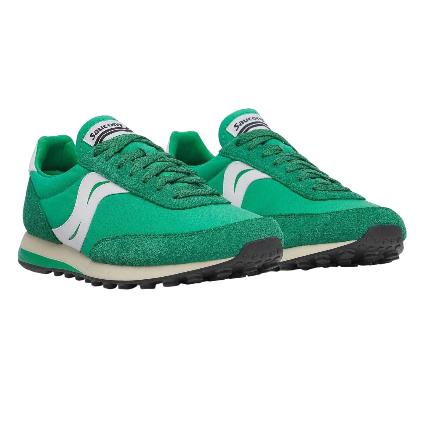 Green - Pack Shot - Saucony Womens-Ladies 80 Suede Trainers