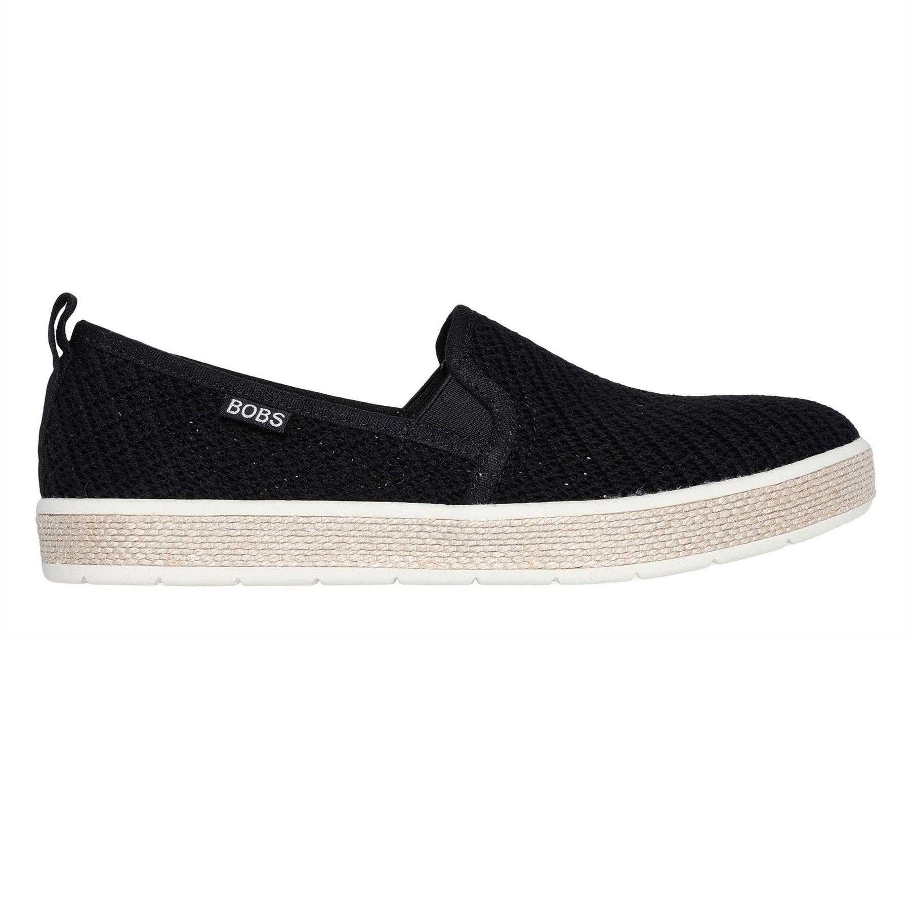 Black - Front - Skechers Womens-Ladies Woven Espadrilles