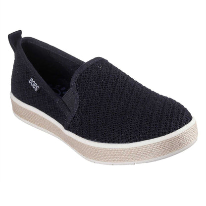 Black - Pack Shot - Skechers Womens-Ladies Woven Espadrilles