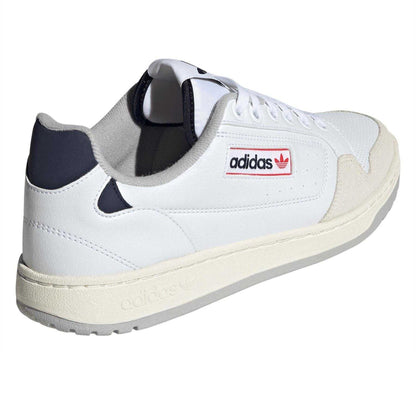 White - Back - Adidas Unisex Adult NY Leather Low Cut Flat Trainers