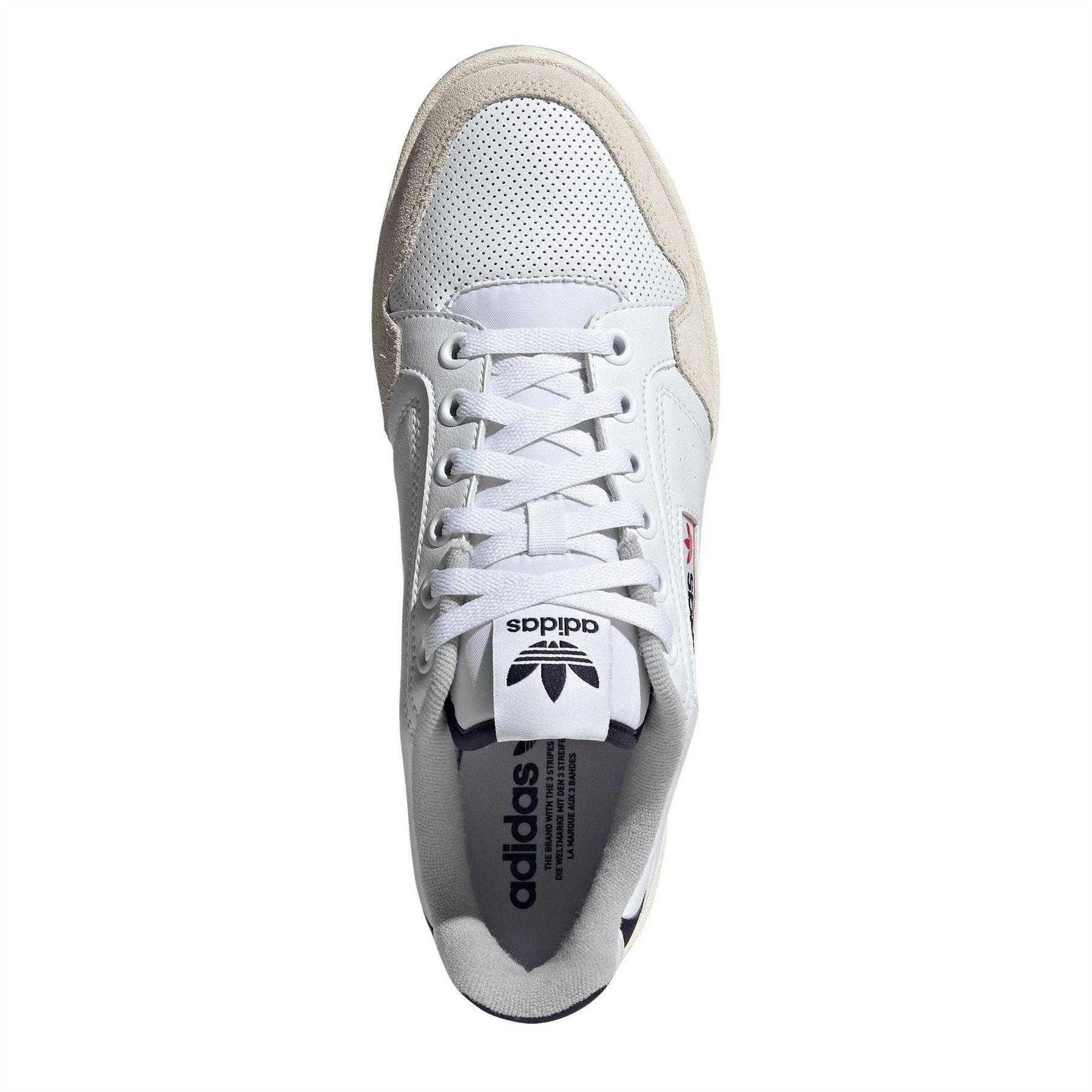White - Lifestyle - Adidas Mens NY Leather Low Cut Flat Trainers