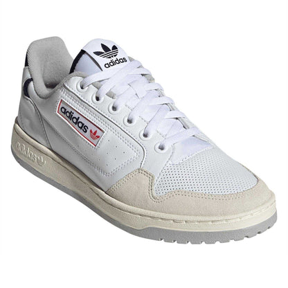 White - Pack Shot - Adidas Unisex Adult NY Leather Low Cut Flat Trainers