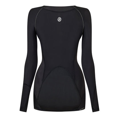 Black - Back - Skins Womens-Ladies A400 Long-Sleeved Base Layer Top
