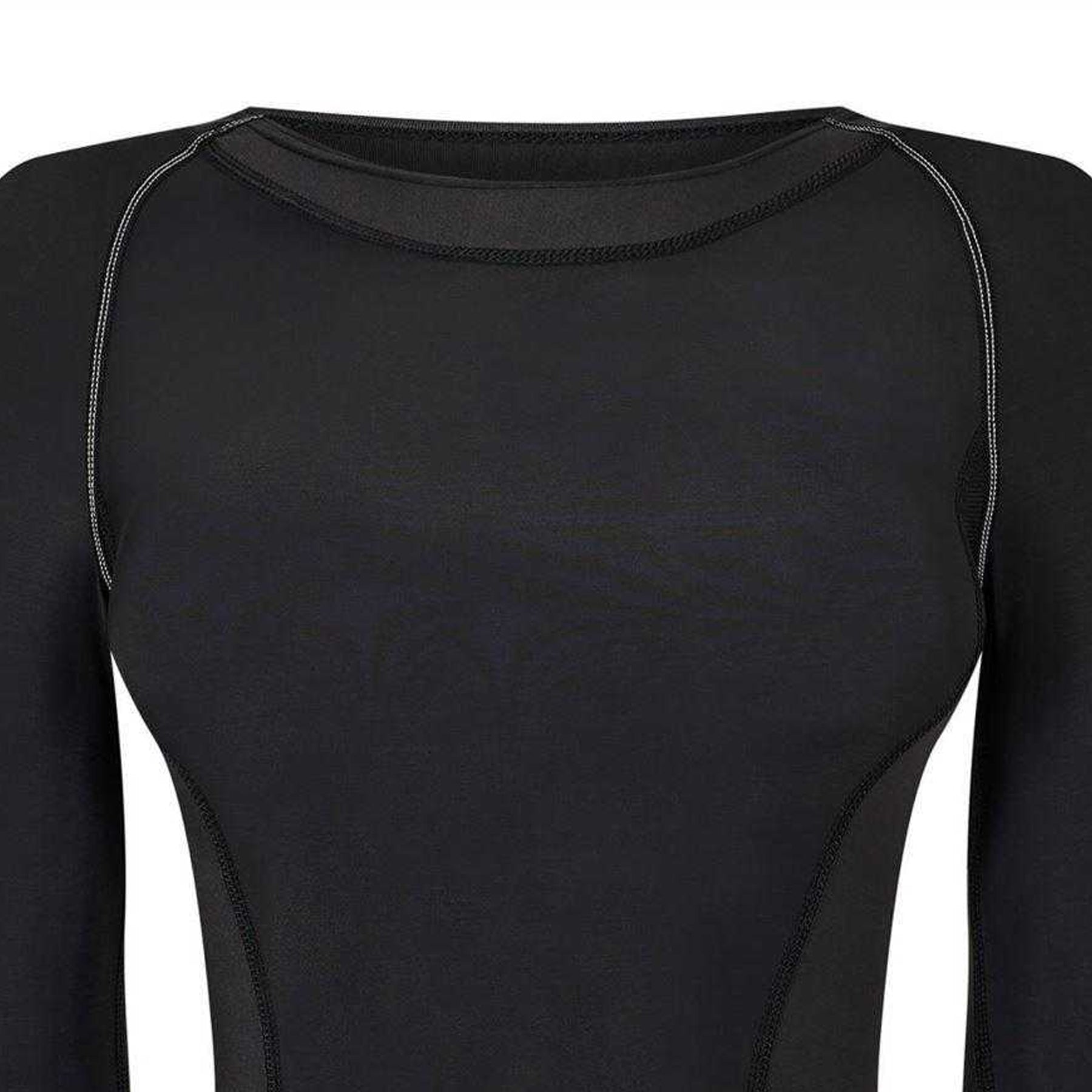 Black - Side - Skins Womens-Ladies A400 Long-Sleeved Base Layer Top