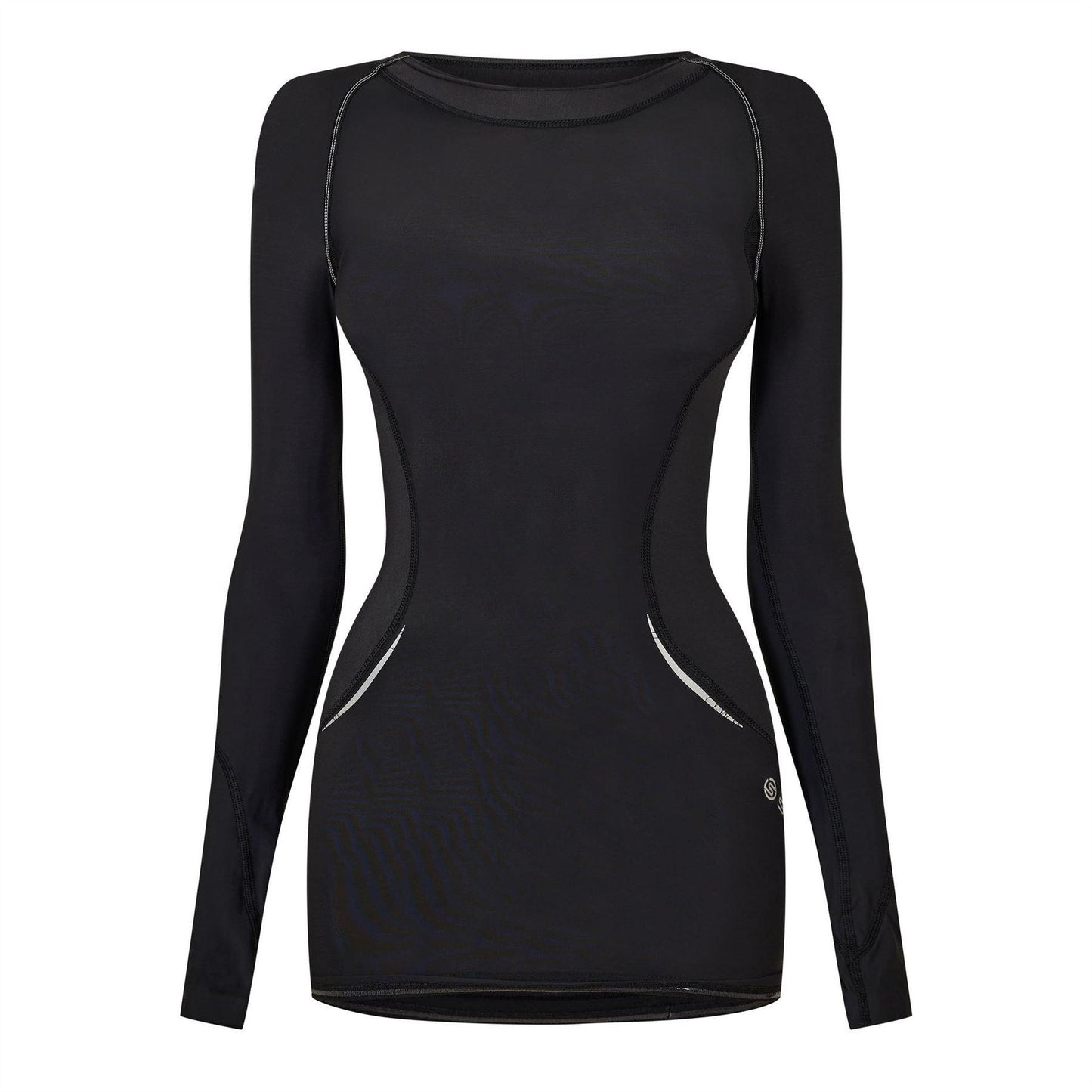 Black - Front - Skins Womens-Ladies A400 Long-Sleeved Base Layer Top