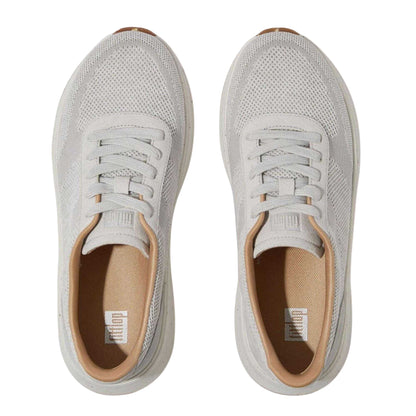Grey - Lifestyle - Fit Flop Womens-Ladies Suede Panel Flatform Trainers