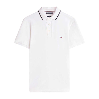 White - Front - Tommy Hilfiger Mens Pique Polo Shirt
